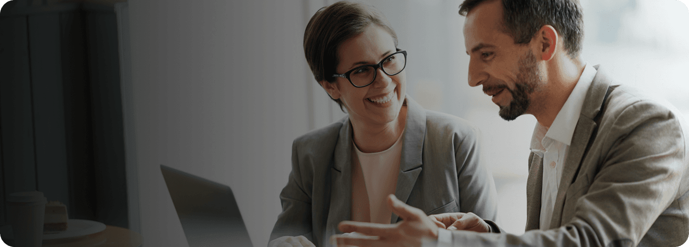 Business professionals discussing funding options